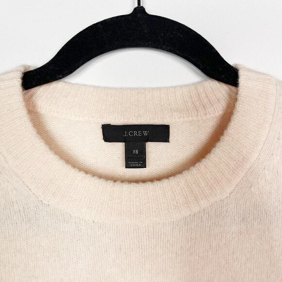 J Crew Womens XSmall Light Pink Ruffle Crewneck Sweater Boiled Merino Wool XS - Picture 7 of 12